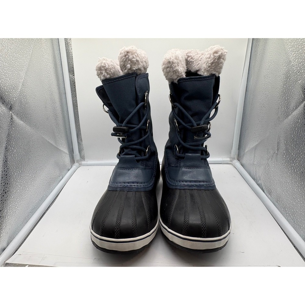 SOREL Yoot Pac Nylon Waterproof Winter Snow Boots Navy Blue Black Youth Size 6